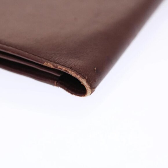 CARTIER Clutch Bag Leather Wine Red Auth 50447 - Picture 2 of 16